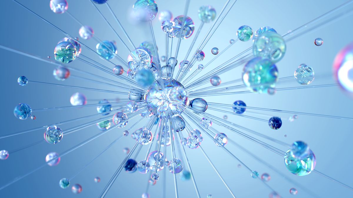 ニューラルネットワークを抽象的に表現した3Dグラフィック