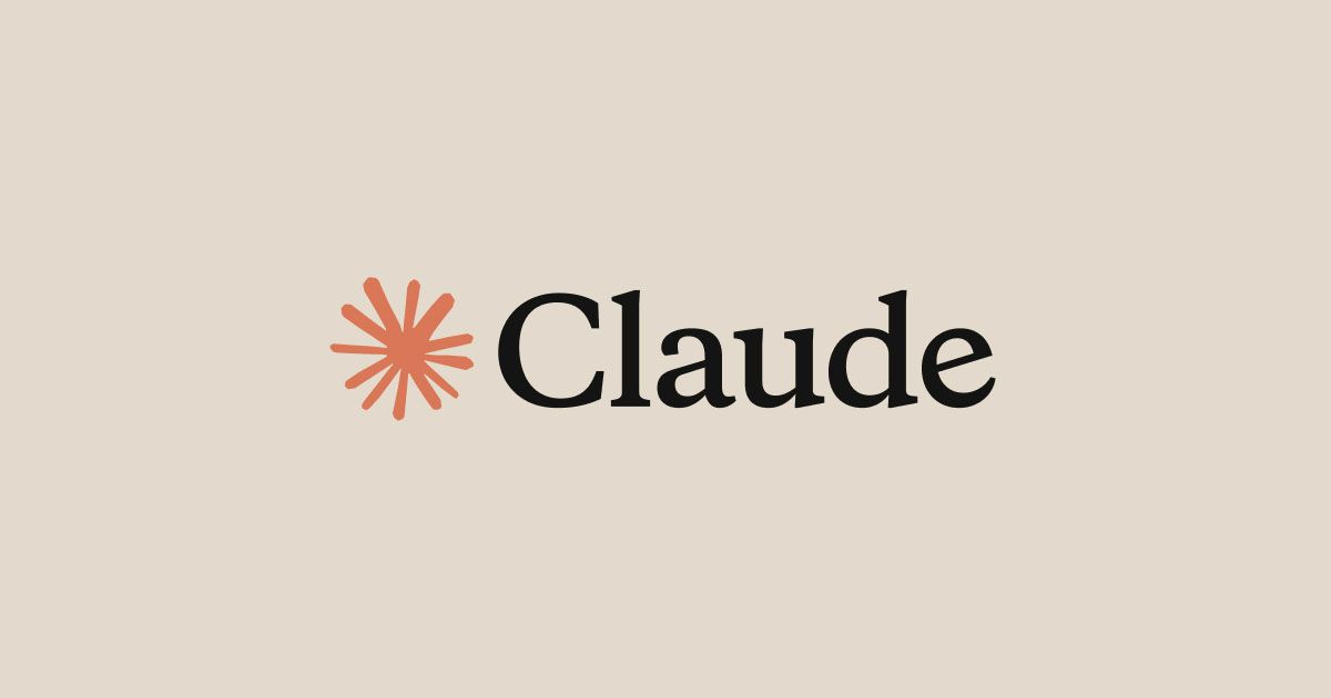 Claudeのロゴ。オレンジ色の放射状のシンボルの右に、セリフ体で「Claude」と書かれている